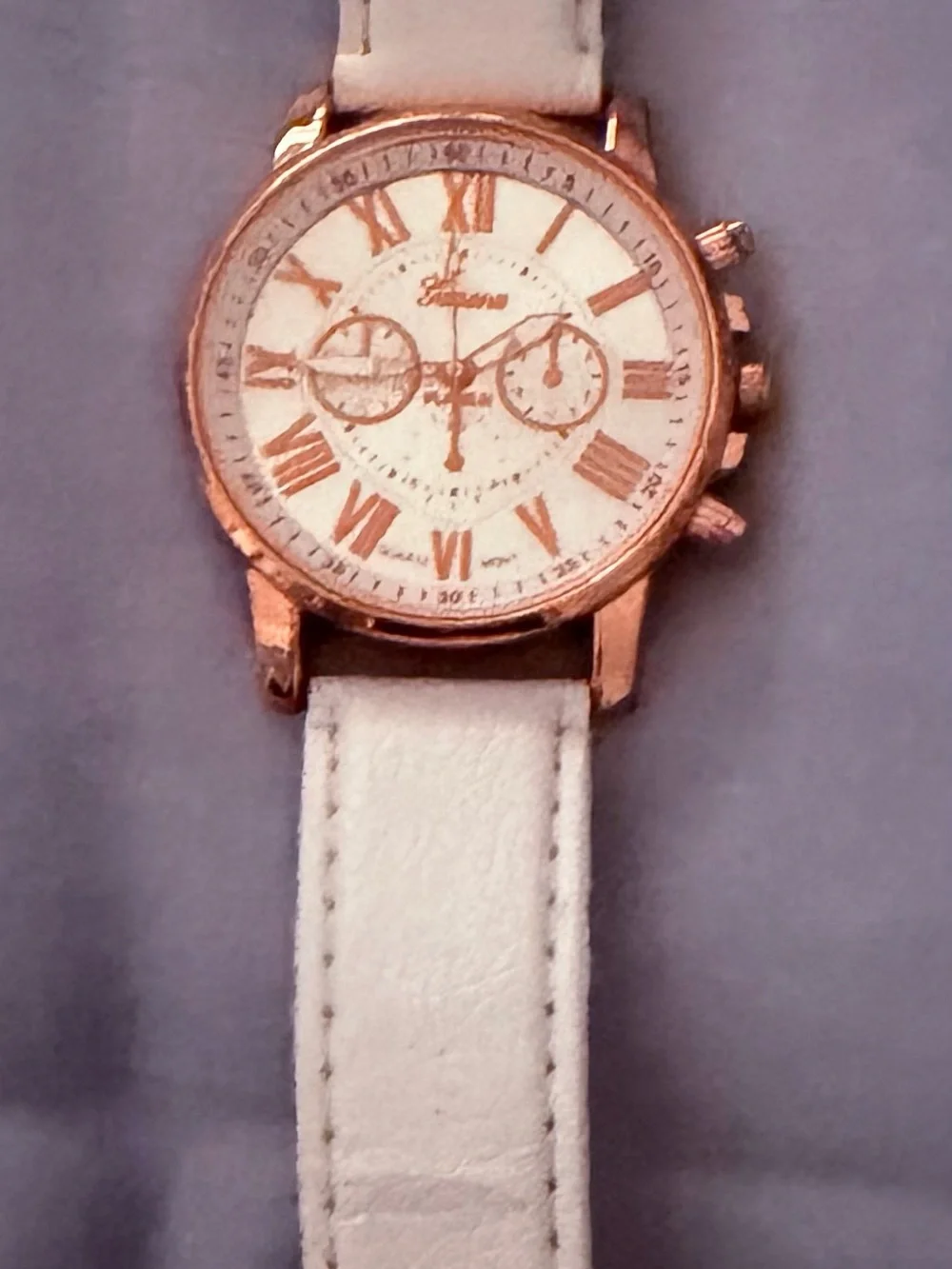 Fashion Geneva Womens Leather Band Stainless Steel Quartz Analog Watch